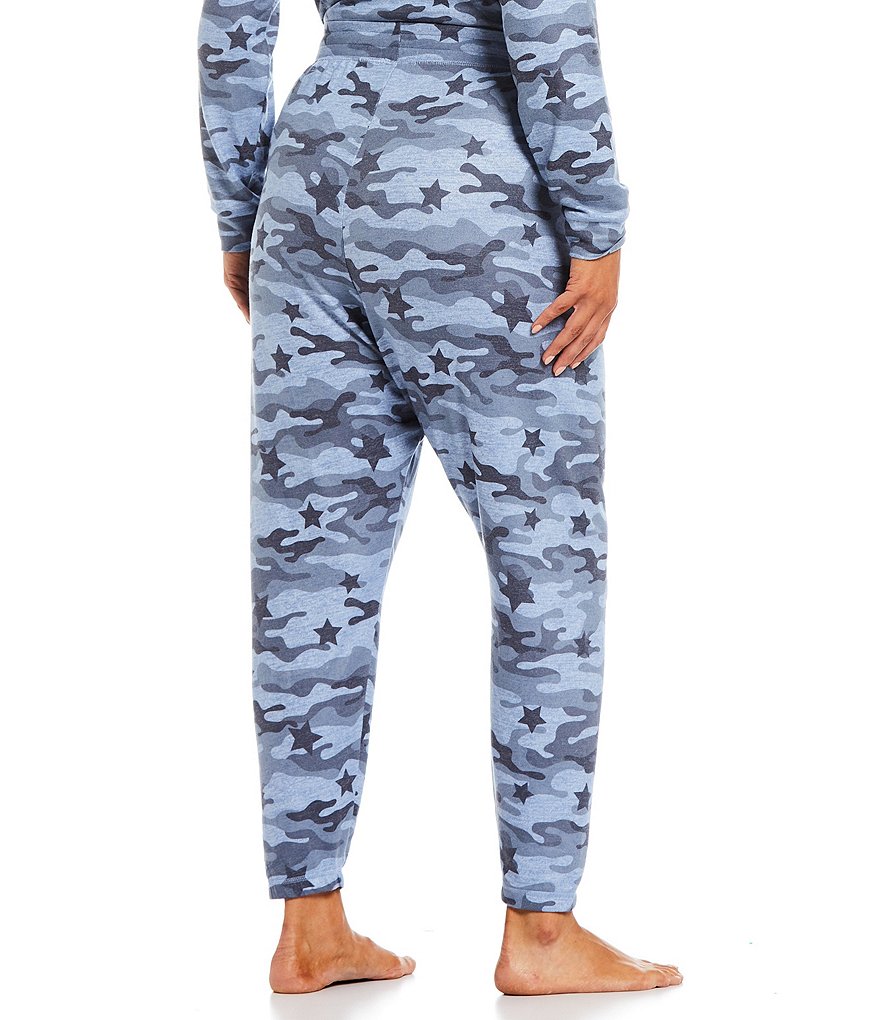 PJ Salvage Plus Starlight Camouflaged & Star Print Knit Drawstring Tie Coordinating Sleep Joggers