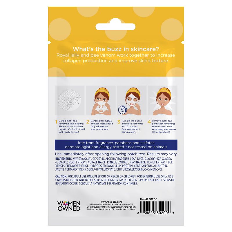 Miss Spa Bee Venom Face Mask Sheets - 0.88oz