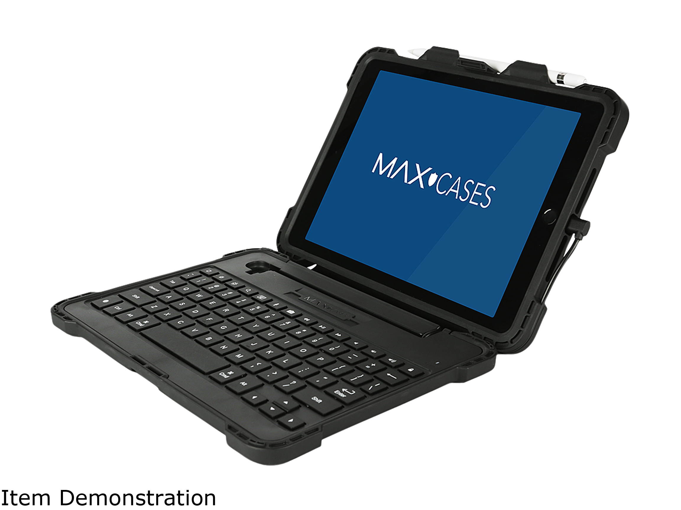 Max Cases Black Extreme KeyCase w/Lightning Connector for iPad 5/6 9.7" (Detachable) (Black) Model AP-EKC-IP6-9-BLK-R