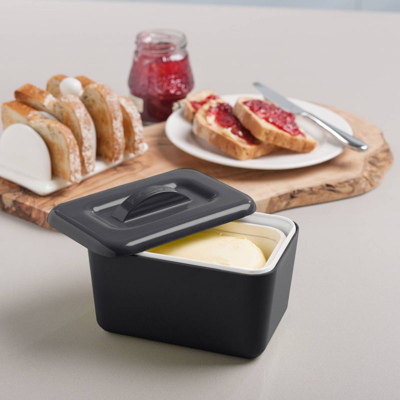 Zeal Melamine Double Walled Insulated Butter Dish Gray