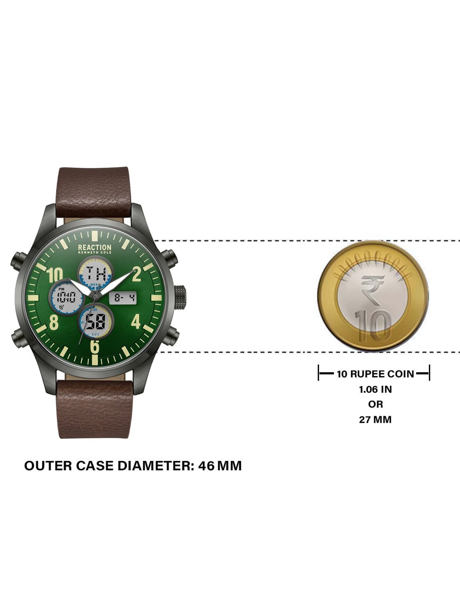 Reaction Kenneth Cole KRWGD2191806 Analog-Digital Watch for Men