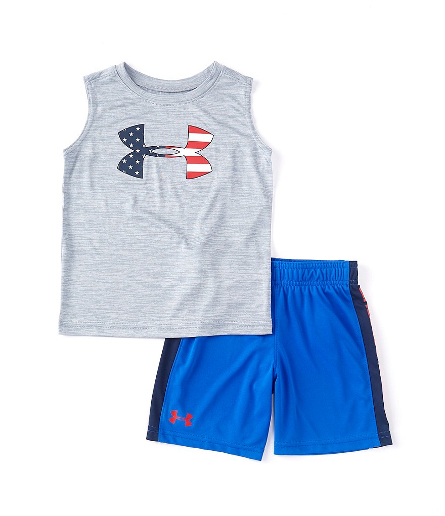 Champion Little Boys 2T-7 Short-Sleeve Script Logo Tee & Short Set