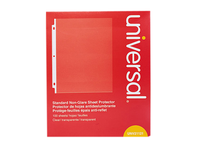 UNIVERSAL Standard Sheet Protector Standard 8 1/2 x 11 Clear 100/Box 21121