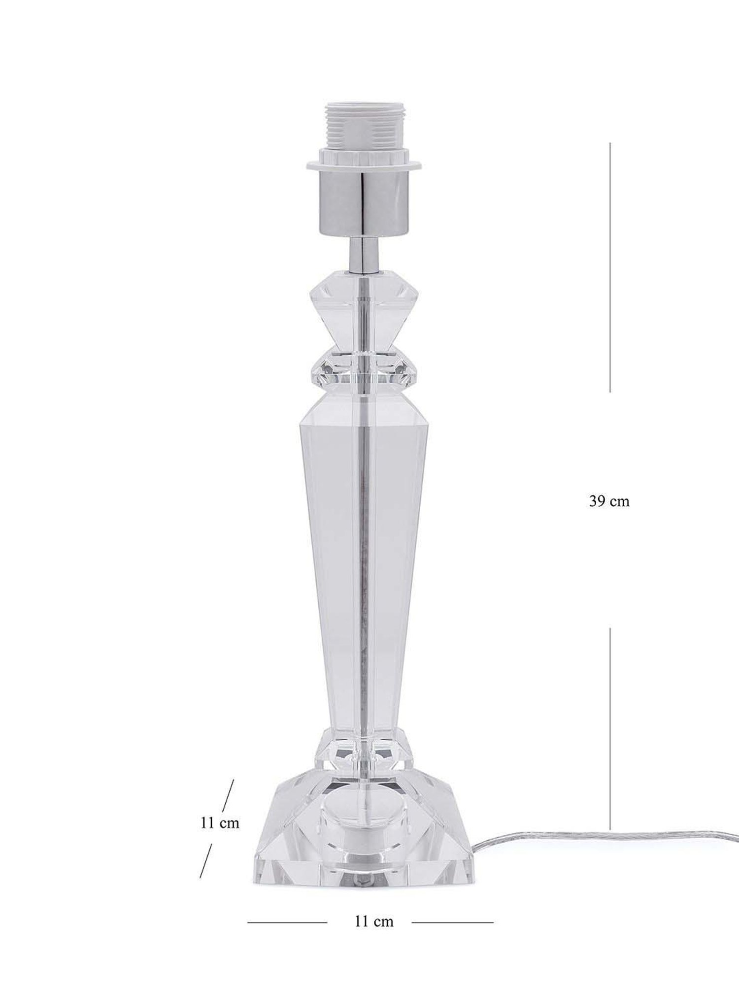 Pure Home and Living Grey Glass Trophy Shaped Table Lamp Stand