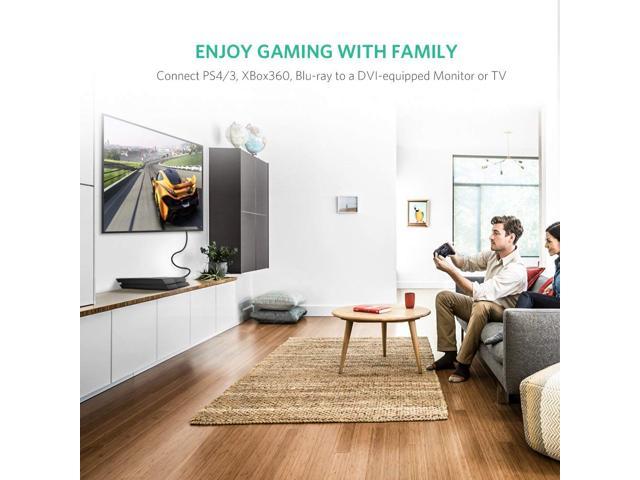 HDMI Cable, 6ft DVI-D Male to HDMI Male Cable, HDMI to DVI Cable Bi-Directional DVI-D 24+1 Male to HDMI Male High Speed Adapter Cable for Raspberry Pi, Roku, Xbox One, Laptop, Graphics Card