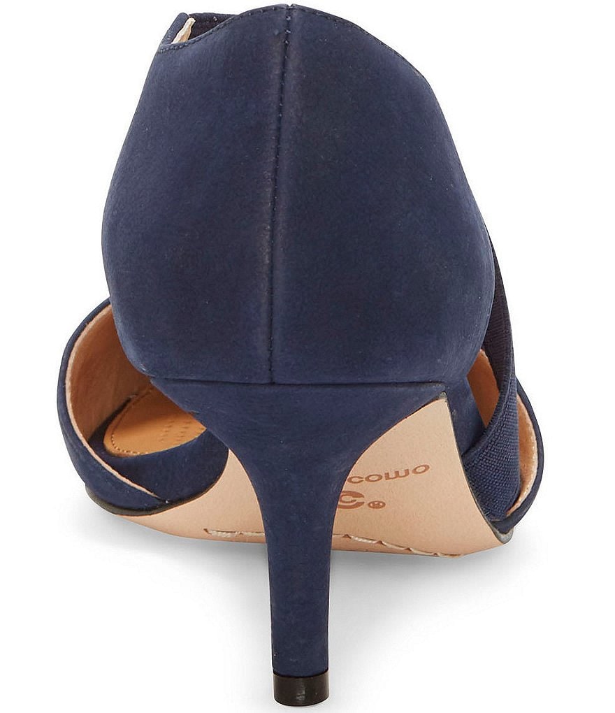 CC Corso Como Denice Suede Asymmetrical Leather Pointed Toe Pumps