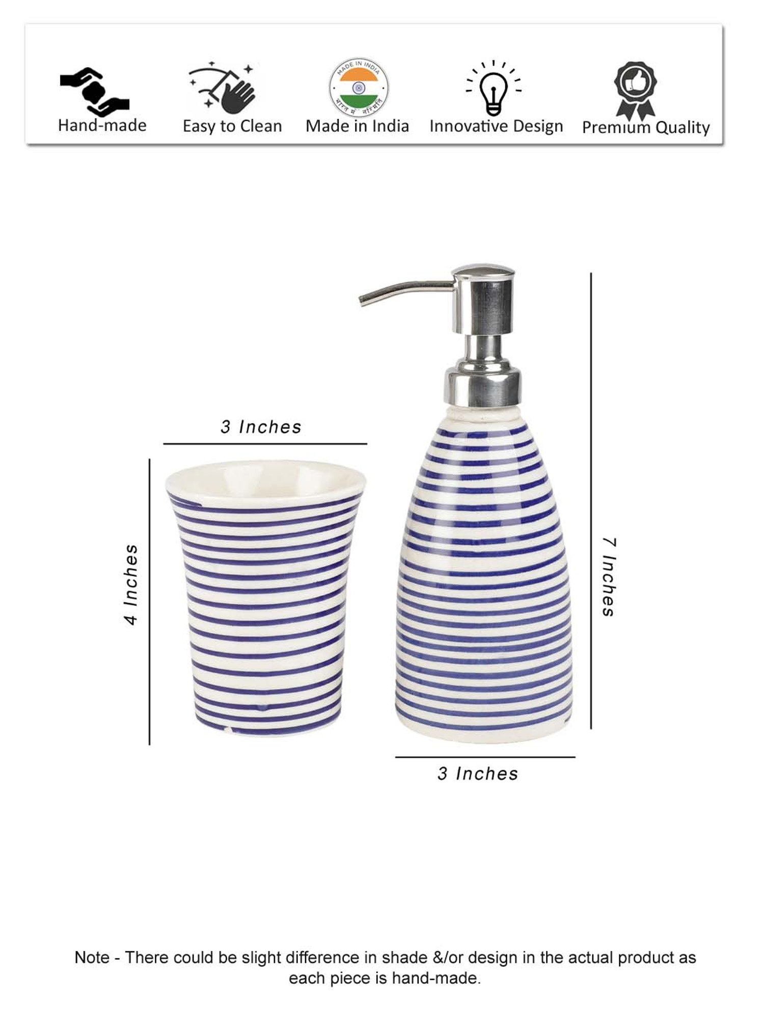 VarEesha Aztec Multicolor Ceramic Bath Accessories - Set of 2