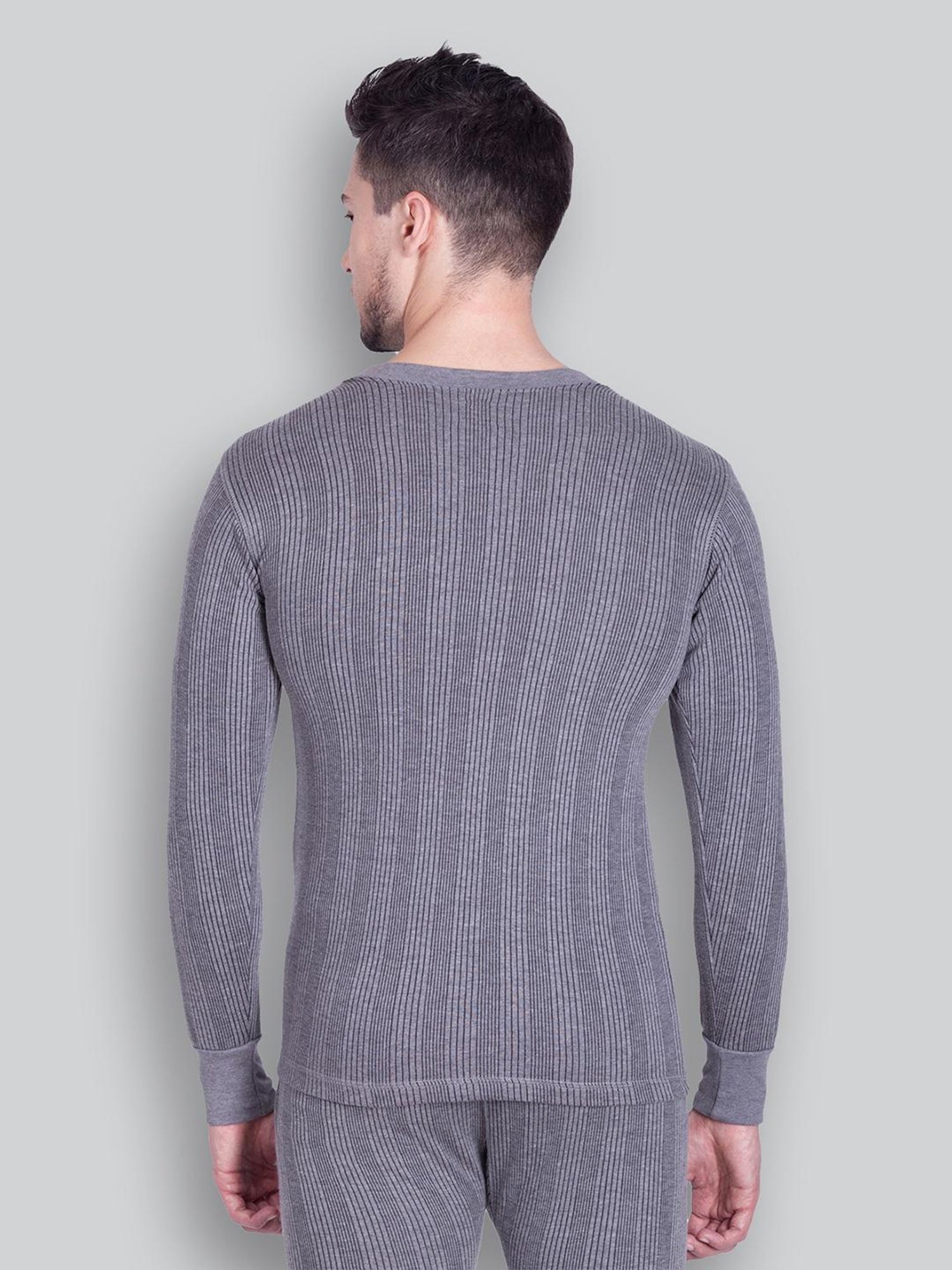 LUX Inferno Charcoal Skinny Fit Striped Thermal Top - Pack of 2