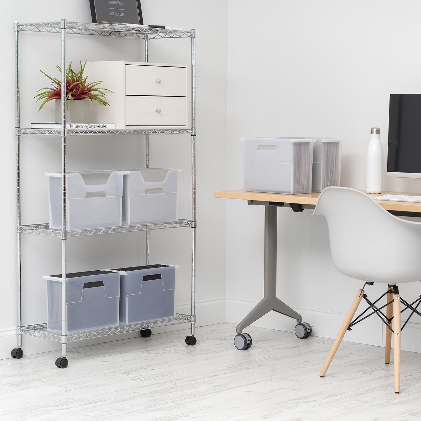 IRIS Desktop File Box, 6 Pack, Medium, Clear