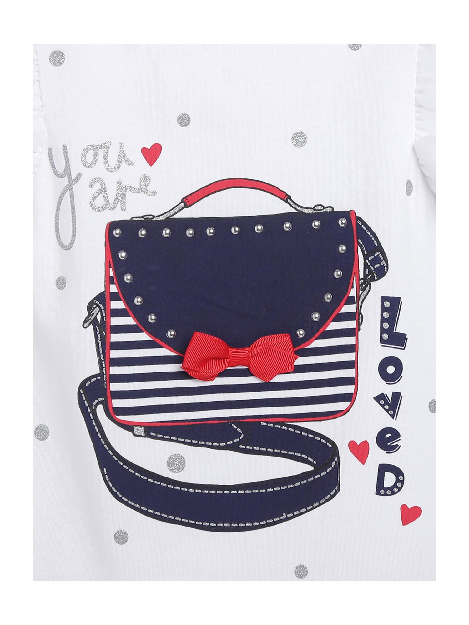 Chicco Kids White & Red Printed Top with Leggings