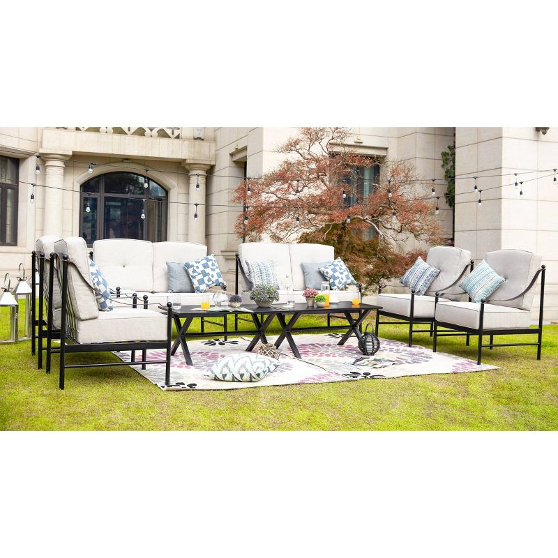 8pc Iron Frame Outdoor Patio Seating Set - Patio Festival