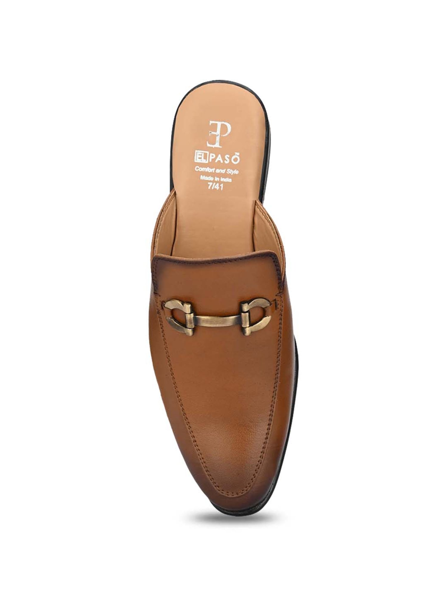 El Paso Men's Tan Mule Shoes