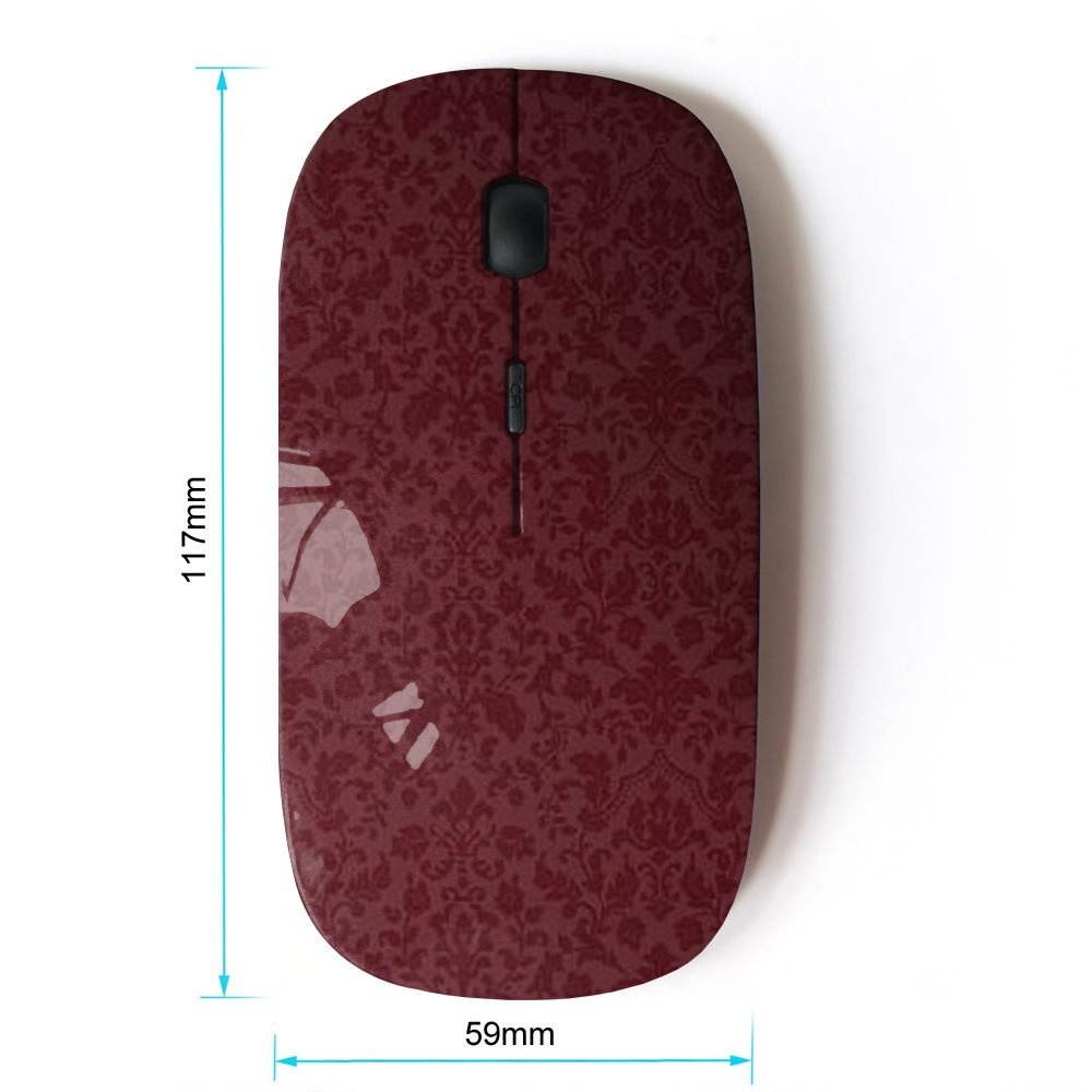 [ Optical 2.4G Wireless Mouse ] [ Brown Maroon Wallpaper Retro ]