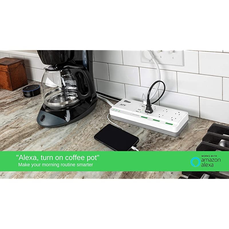 Smart Plug Wifi Power Strip with USB Ports PH6U4X32W 3 Smart Plugs that Work with Alexa 6 Outlets Total 2160 Joule Surge Protector White