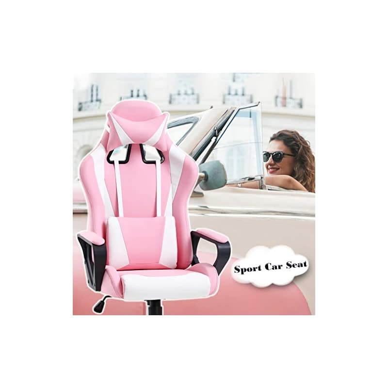 Chair Office Chair Desk Chair Ergonomic Executive Swivel Rolling Computer Chair with Lumbar Support, Pink