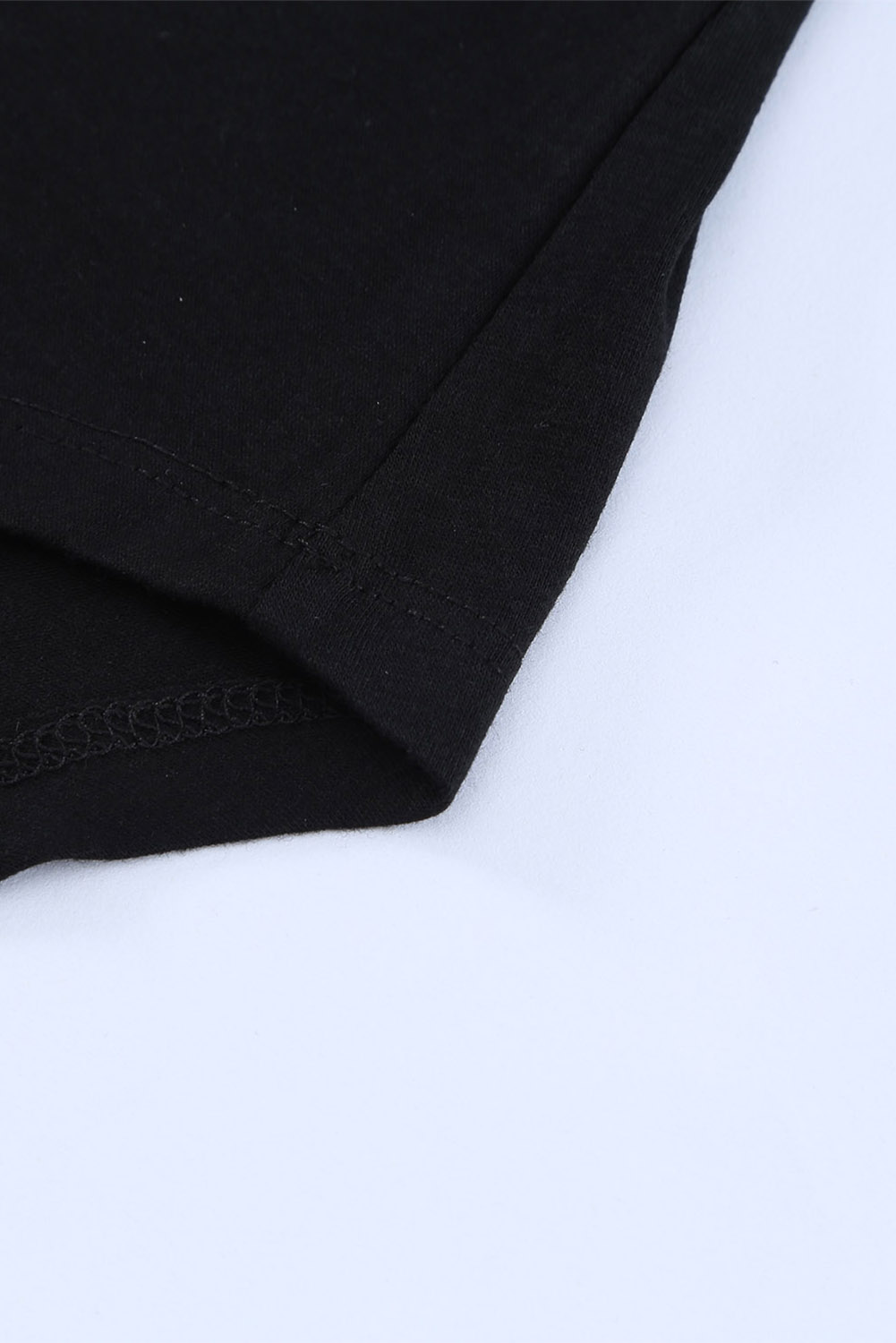 Blank Sweatshirt - Monochrome Plaid Long Sleeves Black Pullover Top Customized