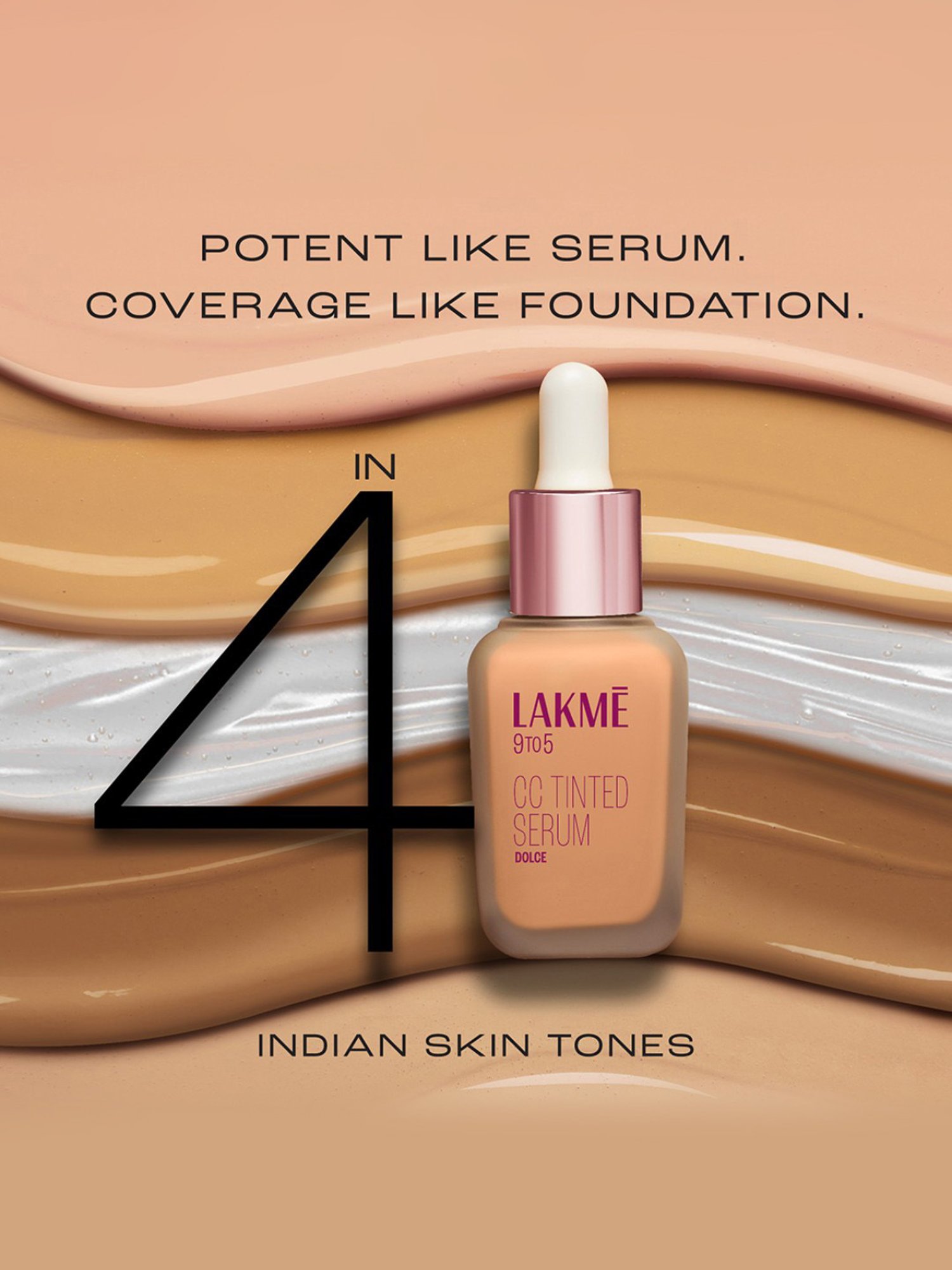 Lakme 9 To 5 CC Tinted Serum with 2% Hyaluronic Acid Dolce - 30 ml