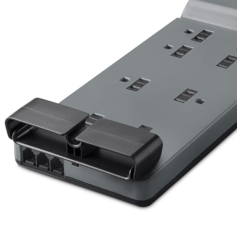 BE10820006 8Outlet Power Strip Surge Protector w Flat Plug 6ft Cord Ideal for Computers Home Theatre Appliances Office Equipment 3550 Joules