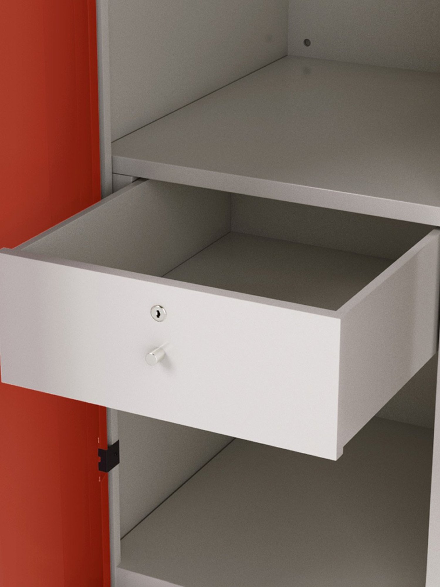 Godrej Interio Slimline 2 Door M2 Steel Almirah, (1 Year Warranty,Locker & Drawer, Tex Terracotta)