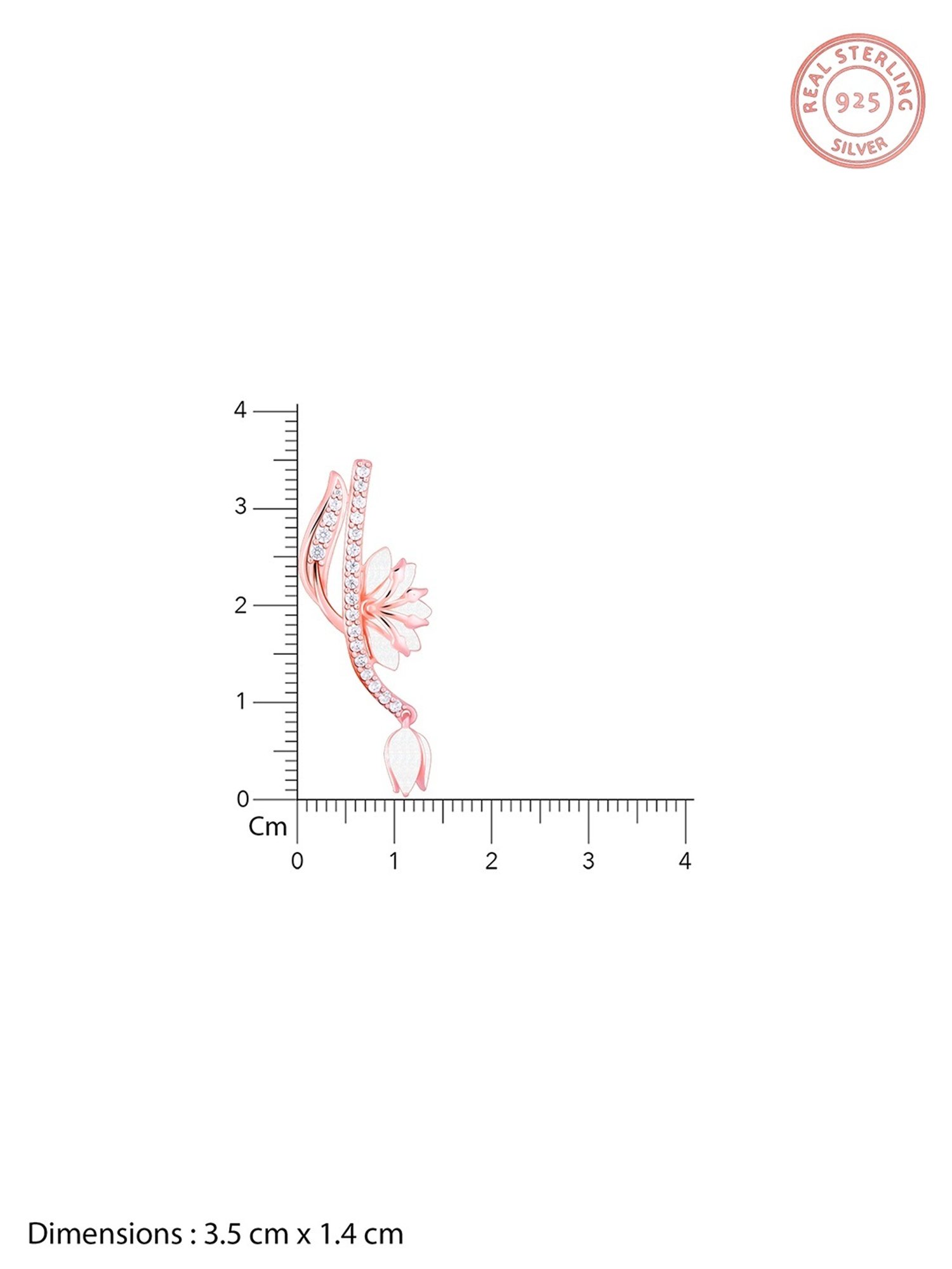 GIVA 925 Sterling Silver Bhumi Snowy Musli Ear Cuff Earrings For Women