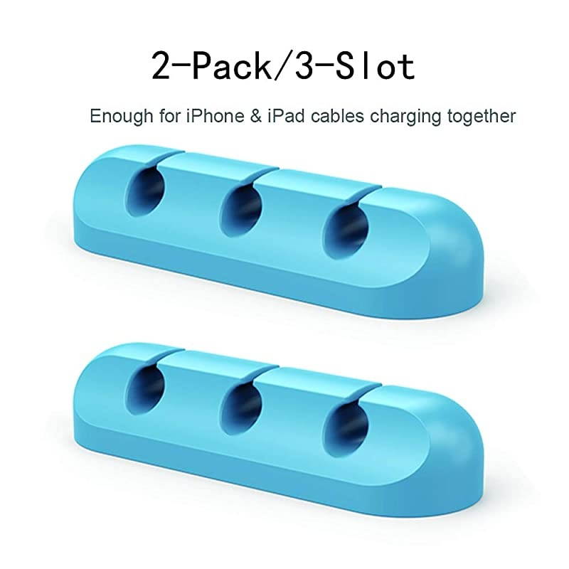 2 Pack Cable Clips  Cord Organizer Cable Management 6mm Wire Holder System Rubber Adhesive Cord Hooks fit Home Office Cubicle Car Desk Accessories