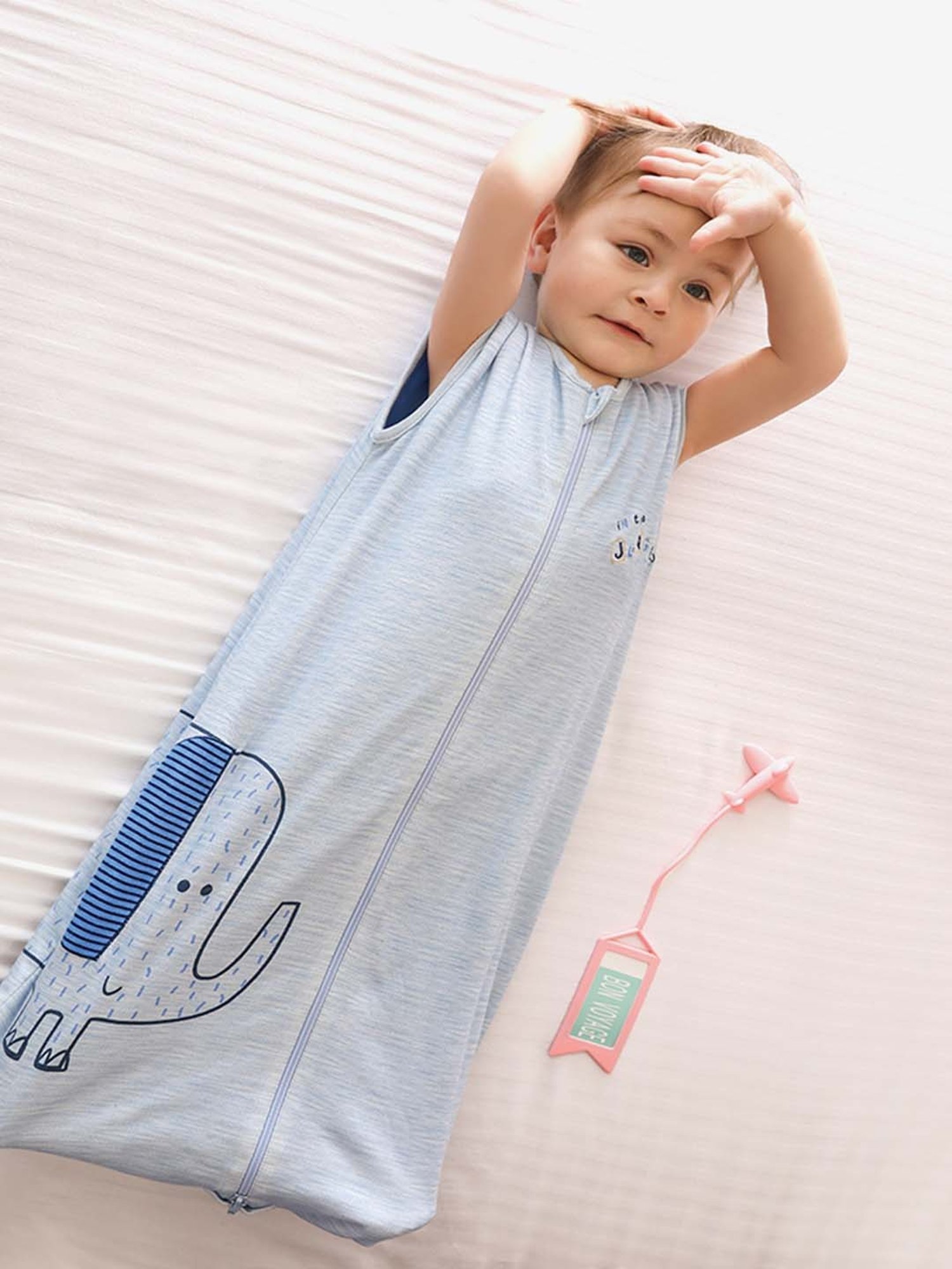 MiArcus Blue Cotton 210 GSM Sleeping Bag (0-6 Month) - Set of 1