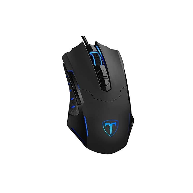 Gaming Mouse Wired 7200 DPI Programmable Breathing Light Ergonomic USB Computer Mice RGB Laptop PC Gaming Mouse 7 Buttons for Windows 7810XP Vista Linux Grey