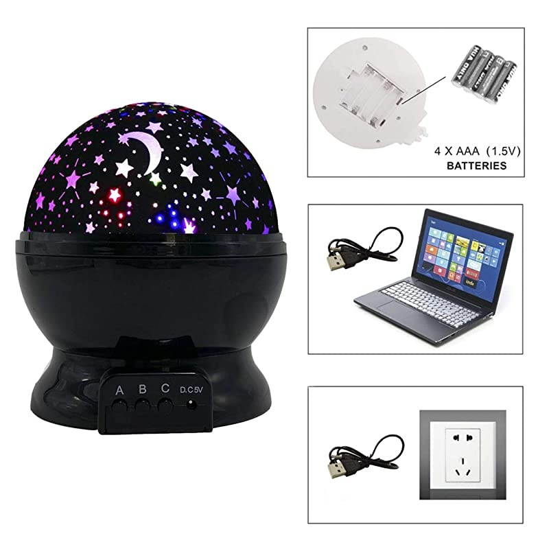 Night Light Projector Star Night Light Rotating Projector for Boys Girls Moon Sky Projection Lamp Bedroom Star Lights for Kid Birthday Christmas Gifts for 1 2 3 412 Year Old Girl Boy Toys Black