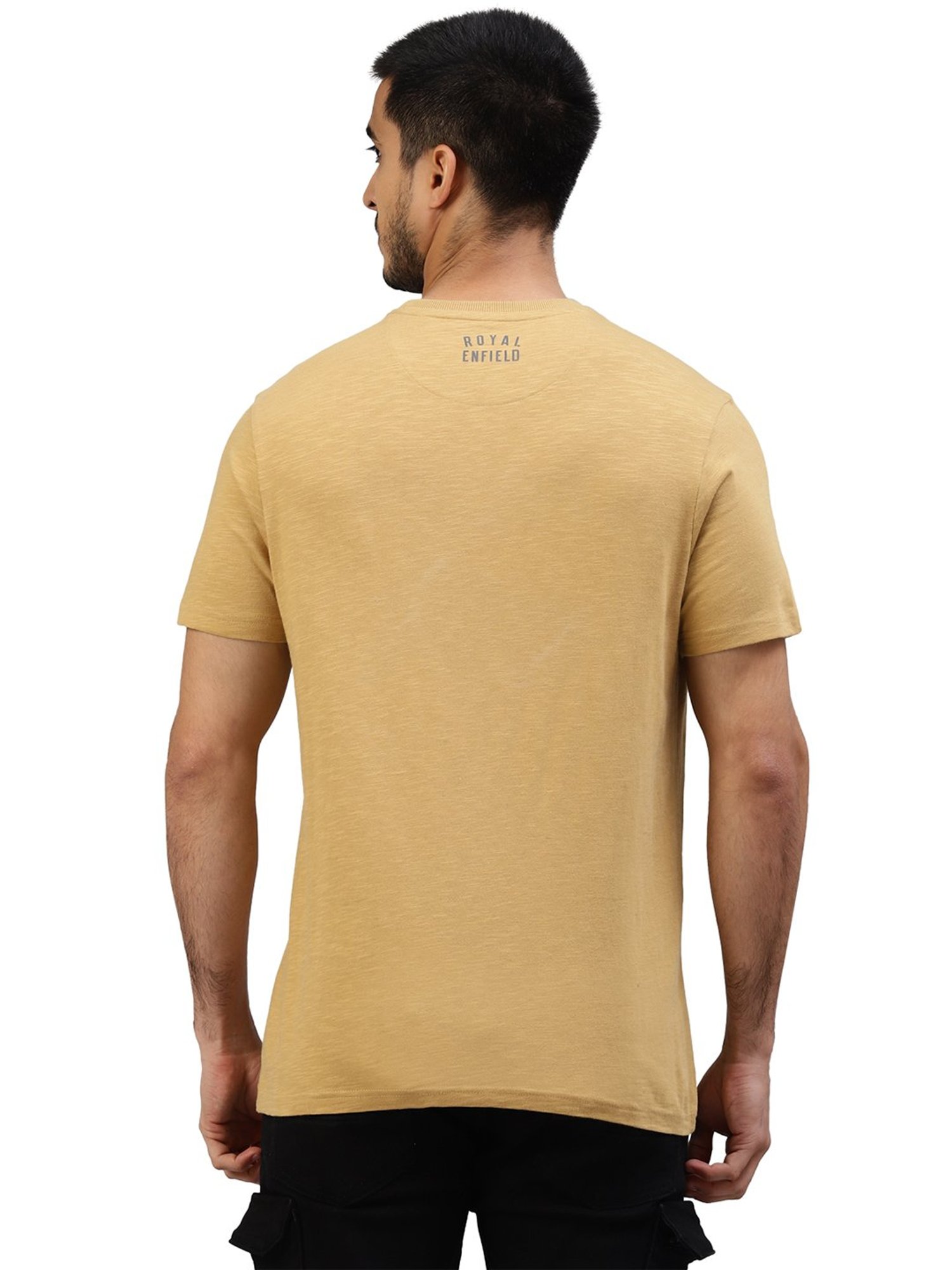 Royal Enfield 1901 Legacy Dark Khaki Regular Fit Printed Crew T-Shirt