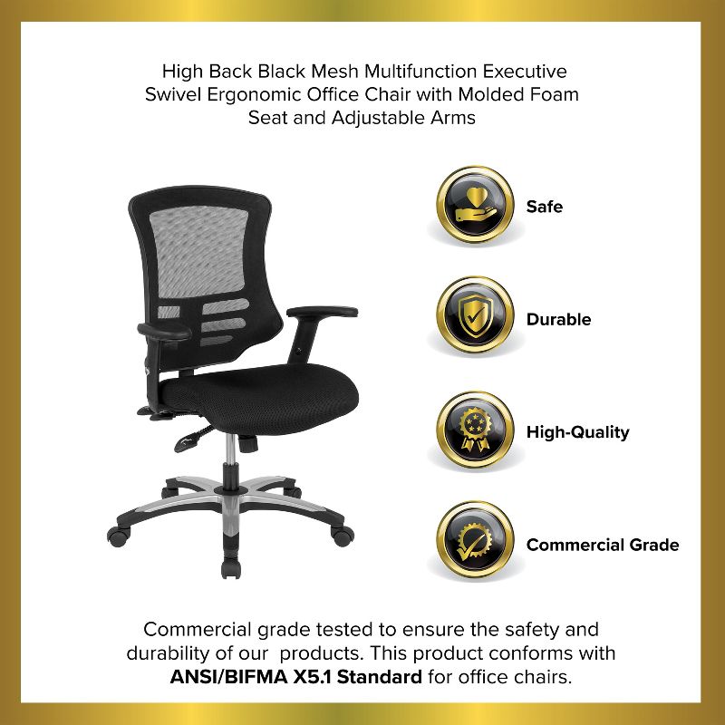 Mesh Sled Base Side Reception Chair with Flip Up Arms Black - Riverstone Furniture