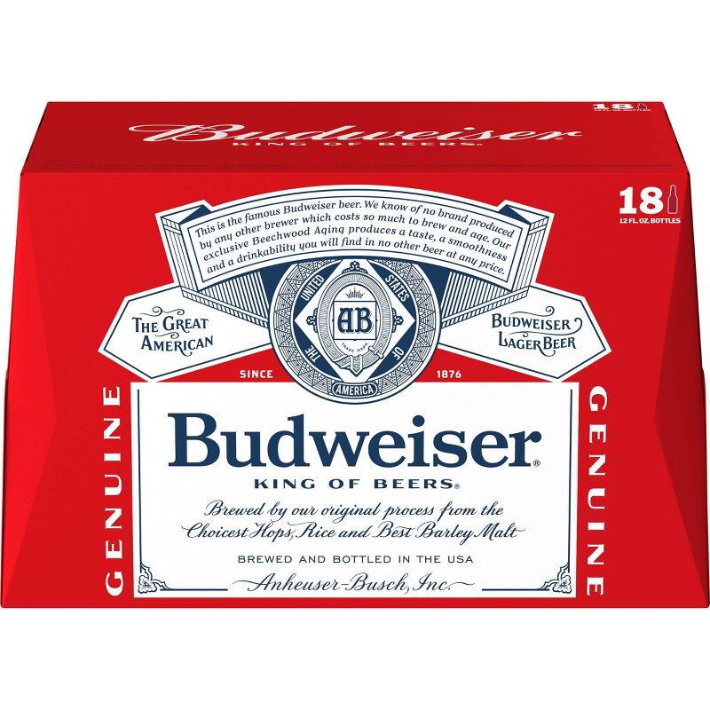 Budweiser Lager Beer - 18pk/12 fl oz Bottles
