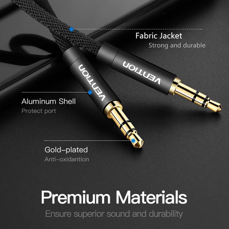 Vention 3.5mm Auxiliary Audio Cable [2-Pack] ,Jack 3.5mm AUX Cable for Headphones, iPods, iPhones,Samsung, Car/Home Stereos and More