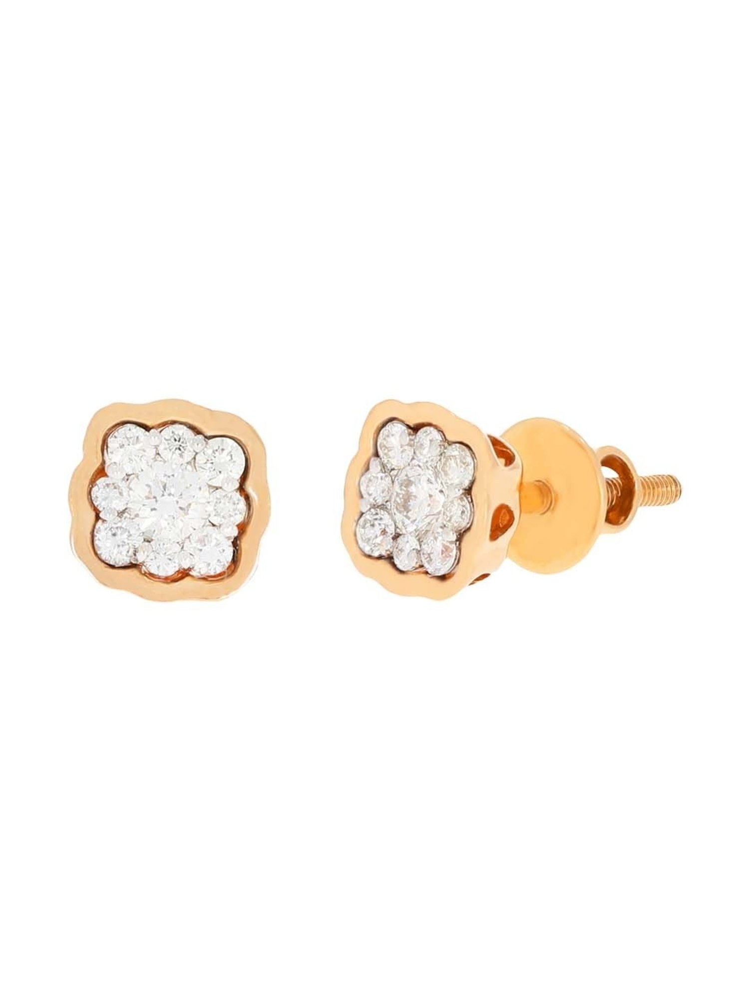 P.C. Chandra Jewellers 18 kt Gold & Diamond Earrings
