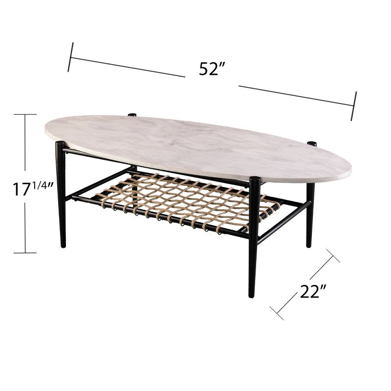 Relckin Faux Marble Cocktail Table White/Black - Holly & Martin