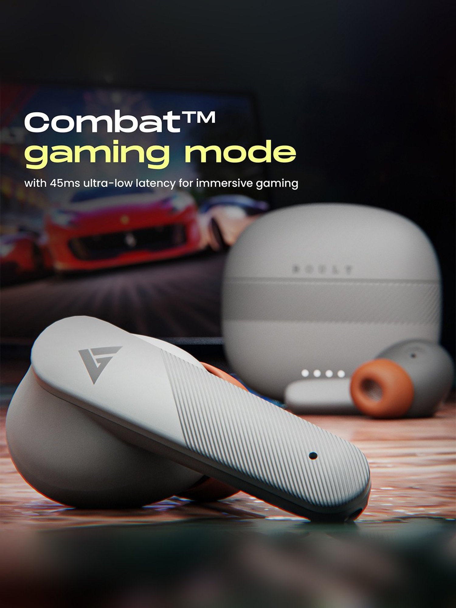 Boult Audio Airbass Z35 TWS Bluetooth 5.3 Earbuds with 32H Playtime (Sunset Grey)