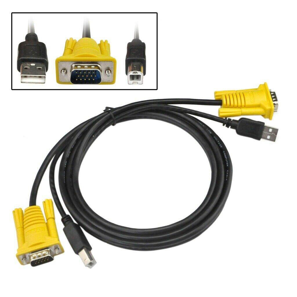 2 PORT KVM SWITCH + 2 SET 3-IN-1 USB KVM CABLES FOR PC