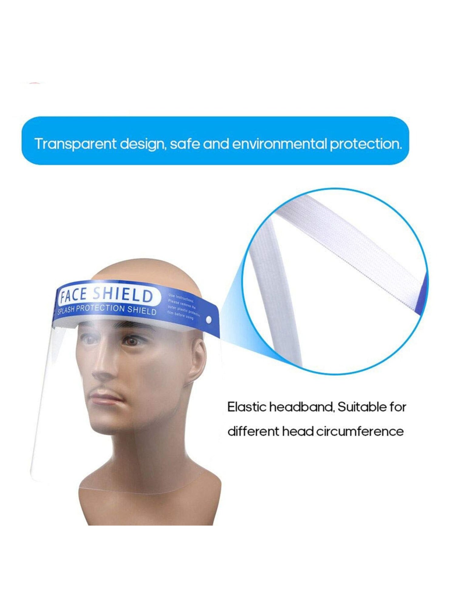 Globex Splash Protection Face Shields - Pack of 3