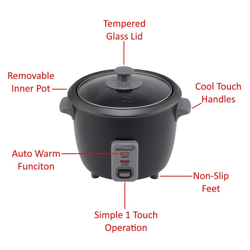 Brentwood 4 Cup Rice Cooker in Black