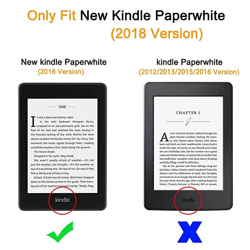 Case for Kindle Paperwhite 10th Gen 2018,Thinnest Light Shell Smart Cover with Auto Wake/Sleep for All-New  Kindle Paperwhite 6 Inch 2018 Release, Book Library