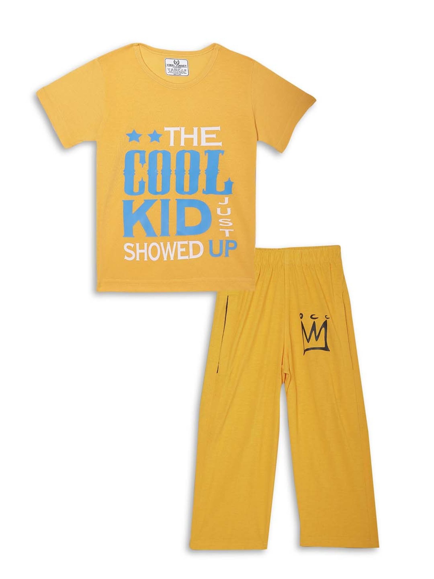 Vimal Jonney Kids Red & Yellow Printed T-Shirt Set