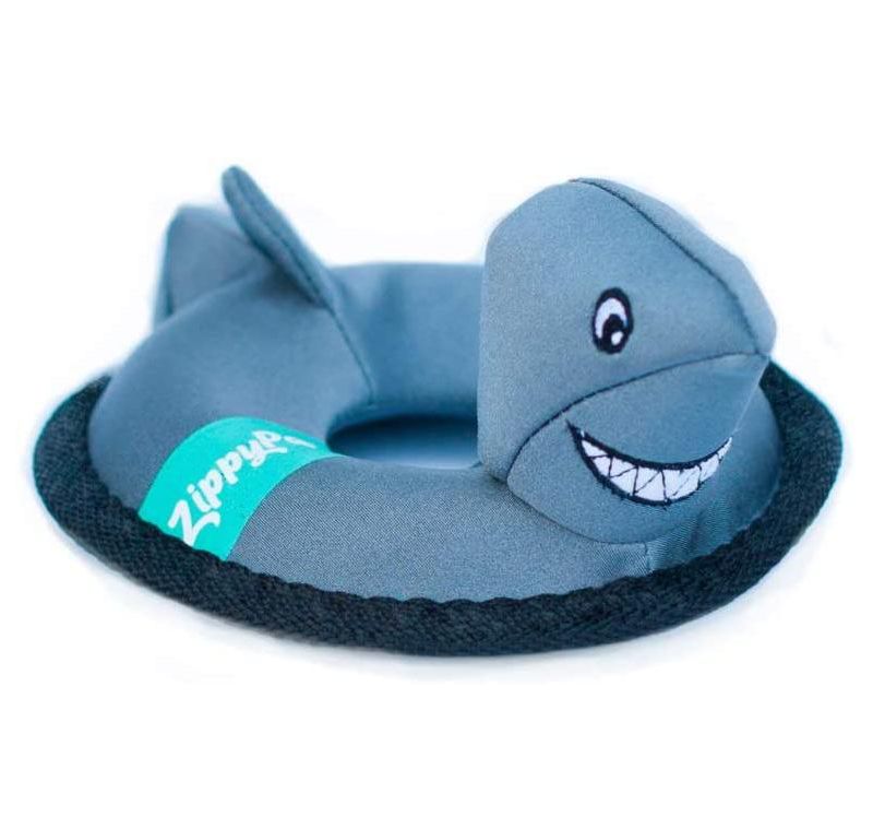 ZippyPaws - Floaterz, Outdoor Floating Squeaker Dog Toy - Shark, Blue