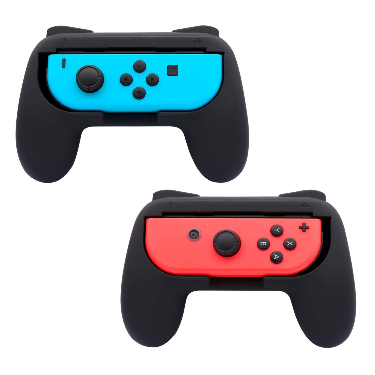 Wristband is suitable for Just Dance 2021 2020 2019 switch, hands-free elastic wristband, suitable for Nintnedo Switch dance accessories, a pair of JoyCon grips (blue + red), children's edition