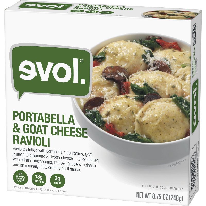 Evol Goat Portabella and Goat Cheese Frozen Ravioli Bowl - 8.75oz
