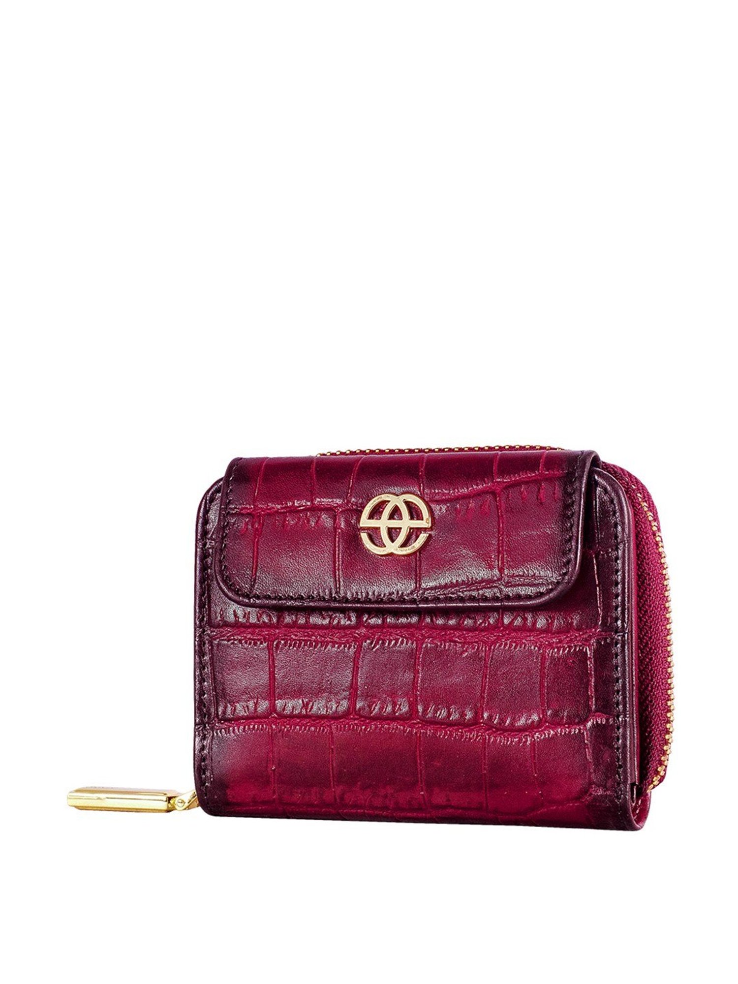 Eske Eva Magenta Textured Zip Around Wallet for Women