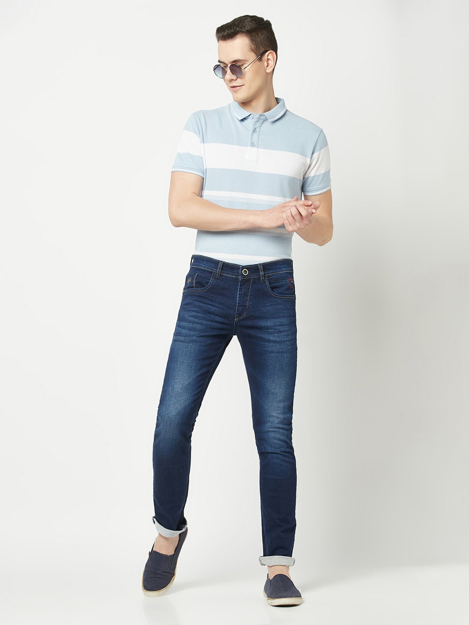 American Eagle Blue Cotton Regular Fit Jeans