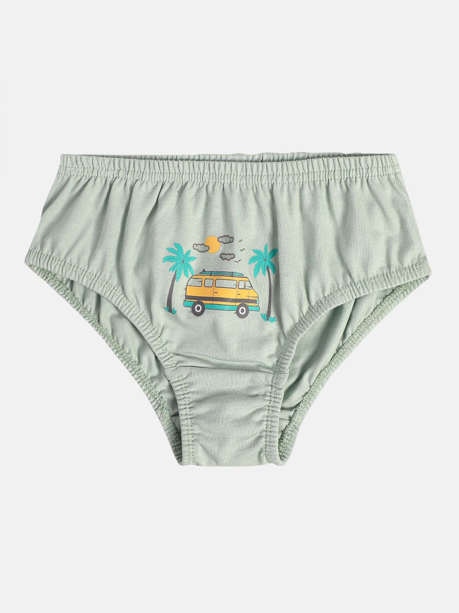 MINIKLUB Boys Orange & Green Printed Briefs (Pack Of 2)