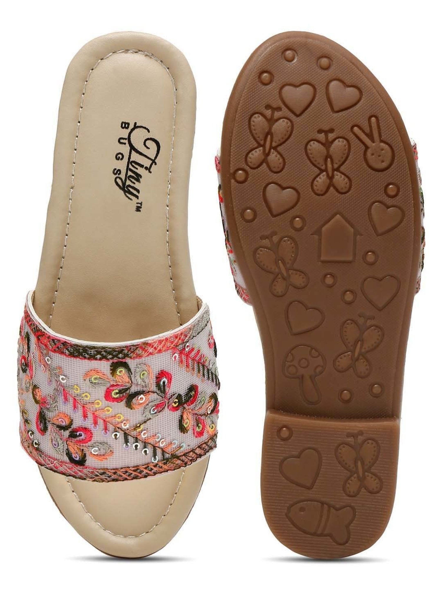 Shoetopia Kids Beige Toe Ring Sandals