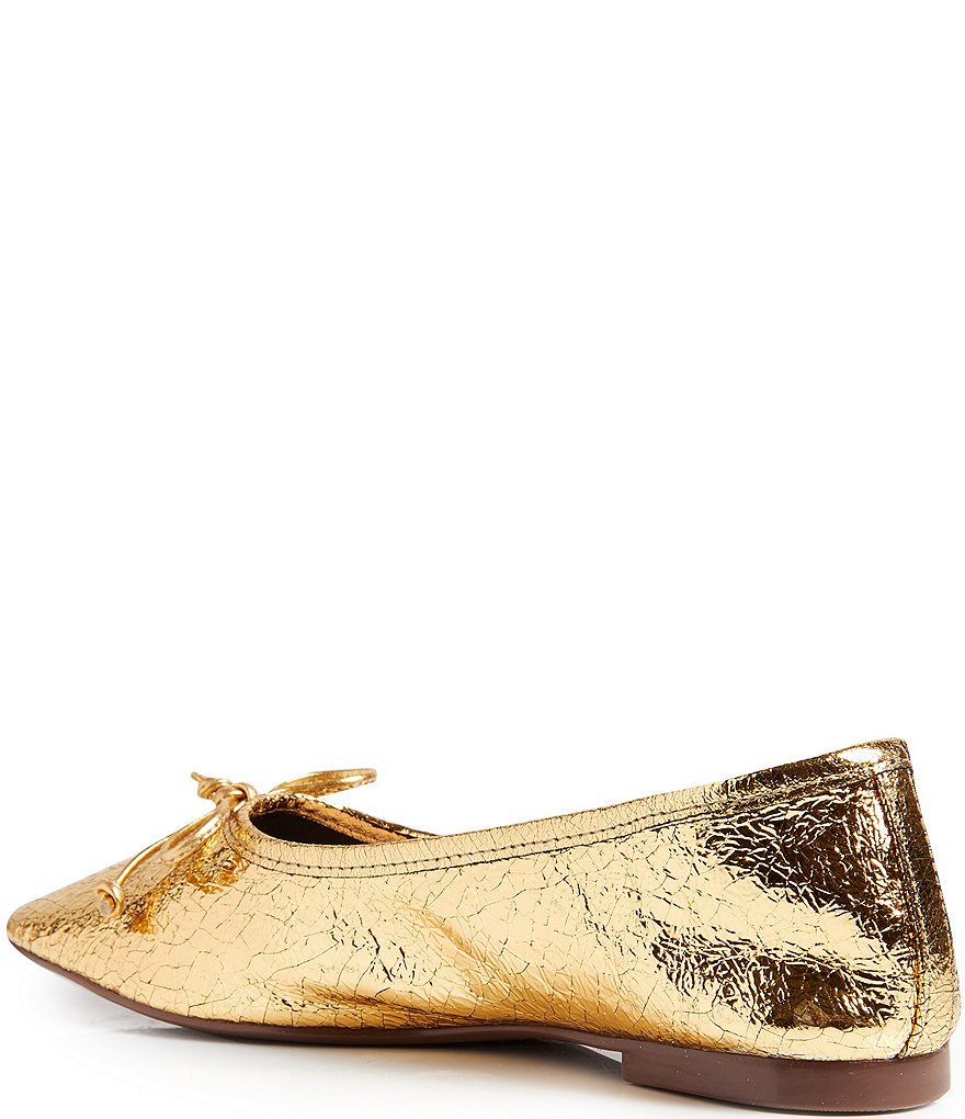 Schutz Arissa Metallic Leather Ballerina Flats