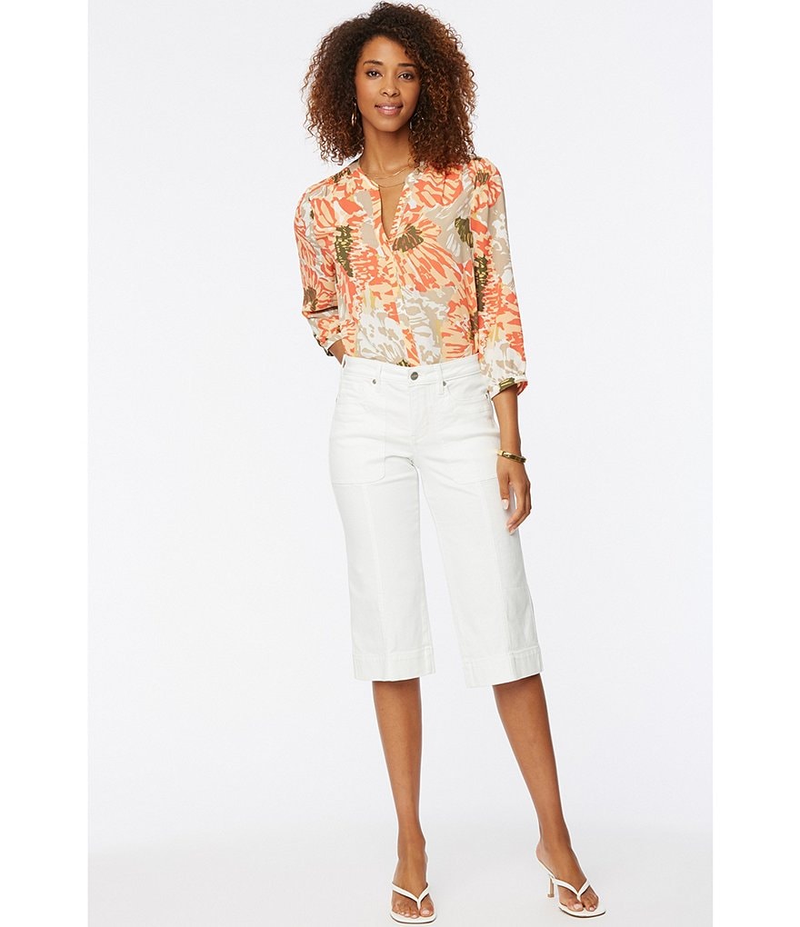 NYDJ Petite Size Wide Leg Pedal Pusher Jeans