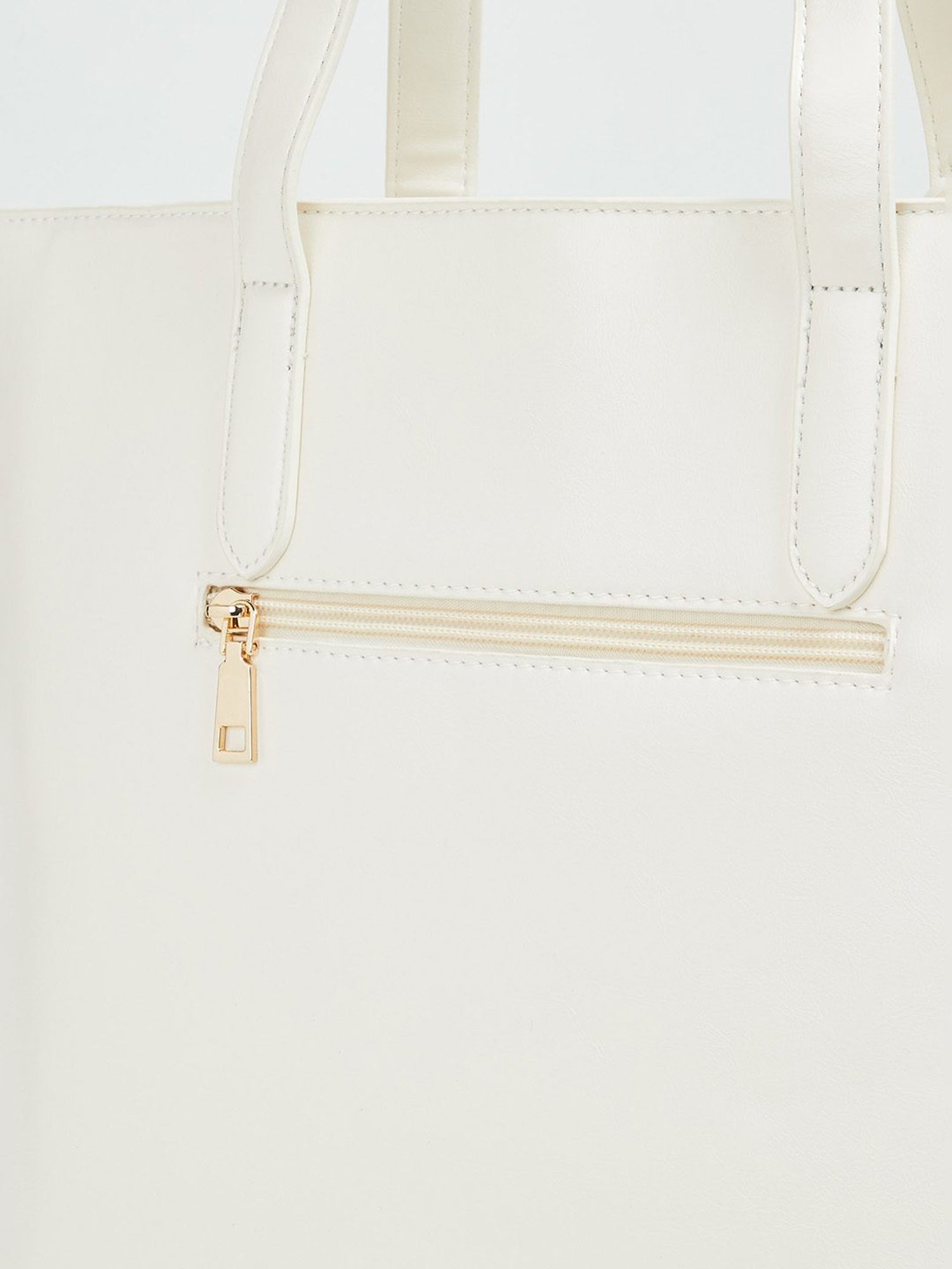 Code by Lifestyle White Textured Tote Bag